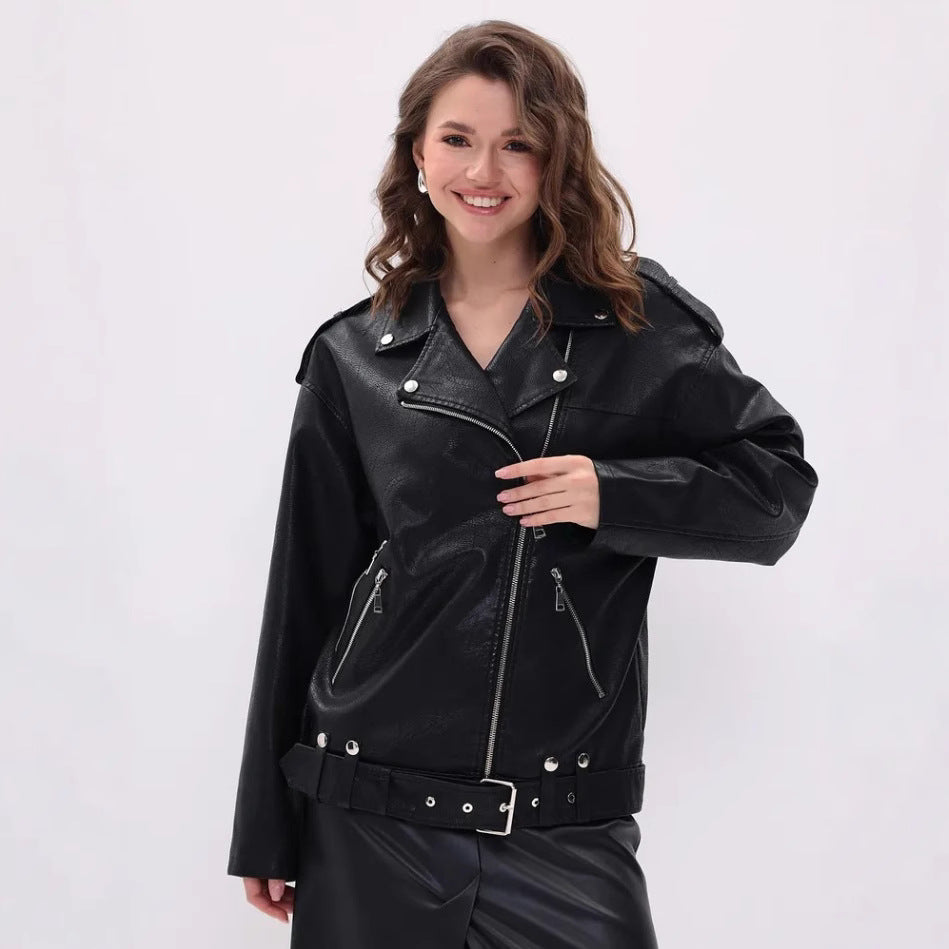 Damen modische Bikerjacke mit innovativen Details Drune