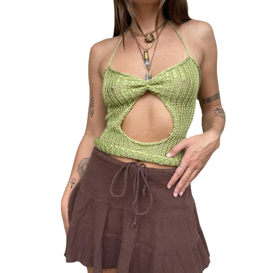 Damen gehäkeltes Oberteil mit Cut-Out-Design Drune