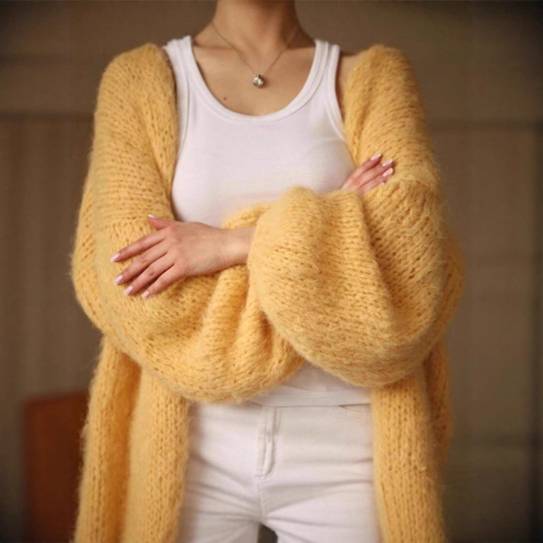 Damen Kuschelige Oversized Strickjacke mit voluminösen Ärmeln Drune