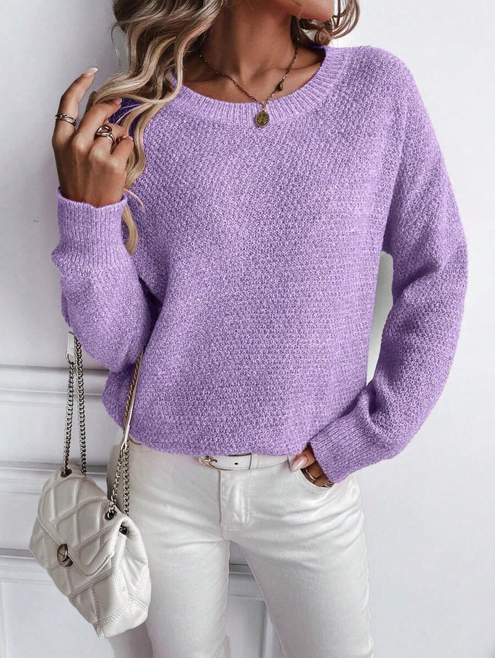 Damen Weicher Feinstrickpullover mit lässigem Rundhalsausschnitt Drune