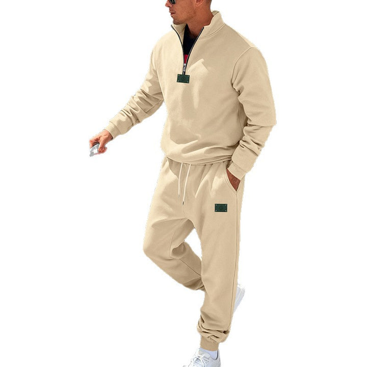 Herren nan komfortables Halbzip-Sweatset mit tapered Jogginghose und elastischem Tunnelzug Drune