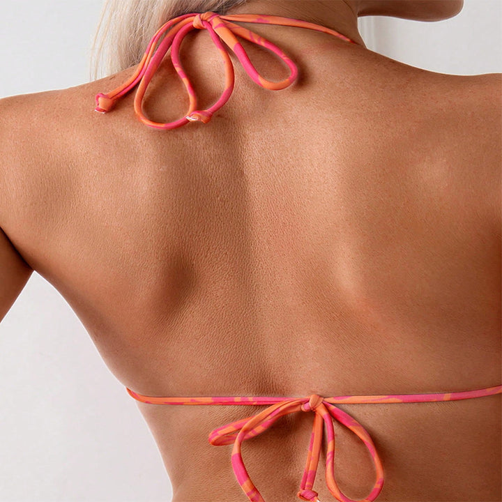 Damen Triangel-Bikini mit floralem Design und verstellbaren Bändern Drune