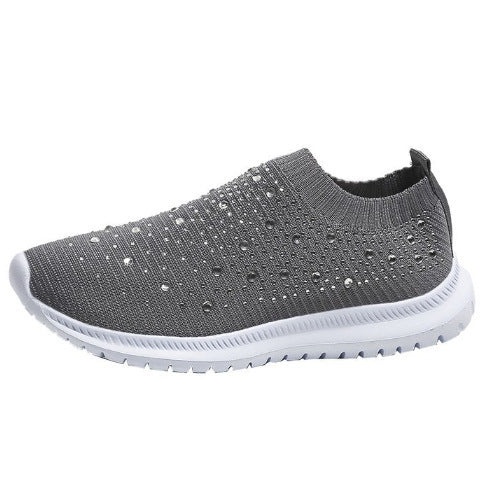 Damen Glitzernde Slip-On Sneaker mit atmungsaktivem Obermaterial und rutschfester Sohle Drune