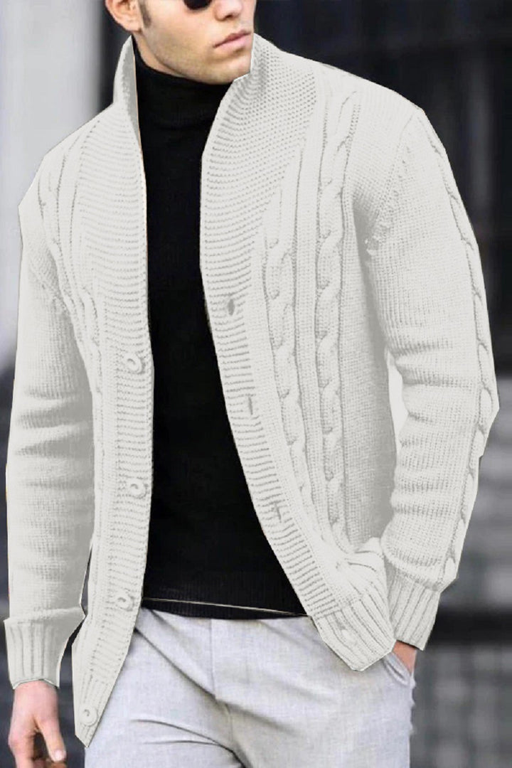 Herren Strickjacke mit robustem Zopfmuster und langlebigem Knopfverschluss Drune
