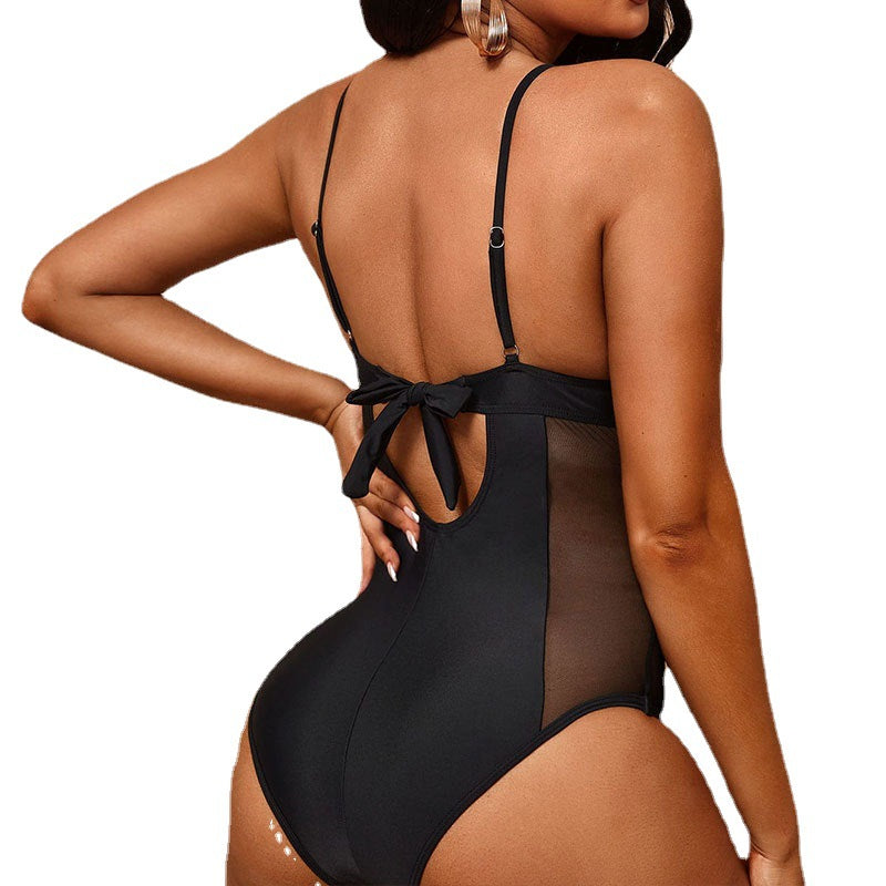Damen Cut-Out Einteiler Badeanzug Drune
