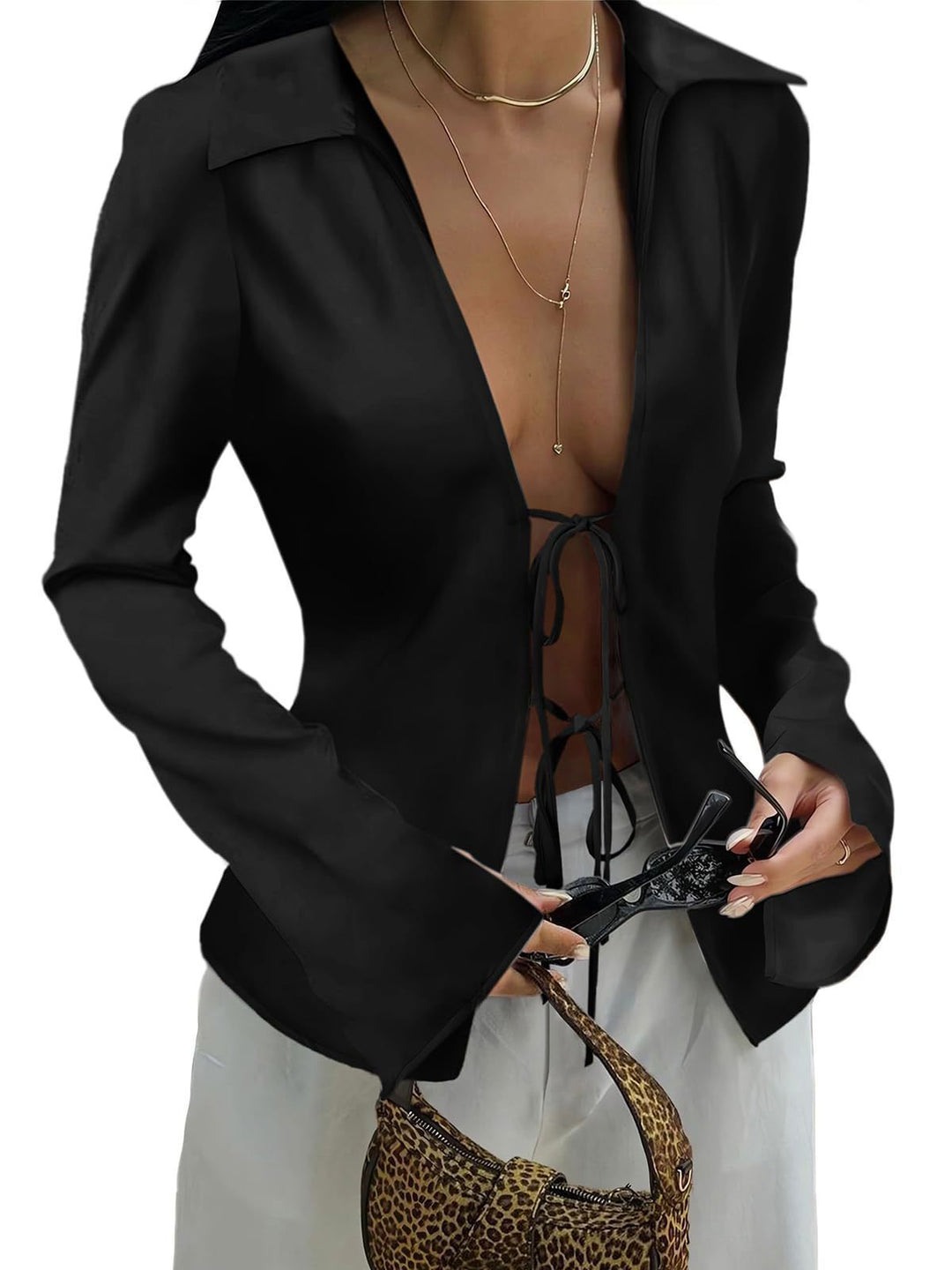 Damen Elegante Bluse mit Laid-Back Schnitt und Raffung Drune
