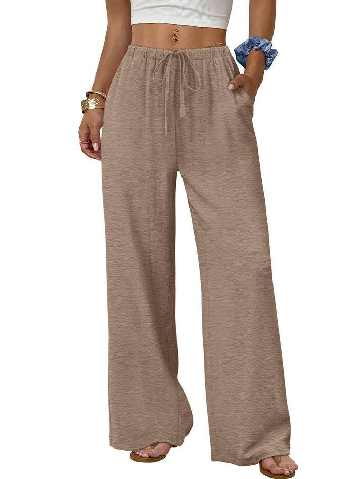 Damen Weite entspannte Sommerhose mit elastischem Bund und Taschen Drune