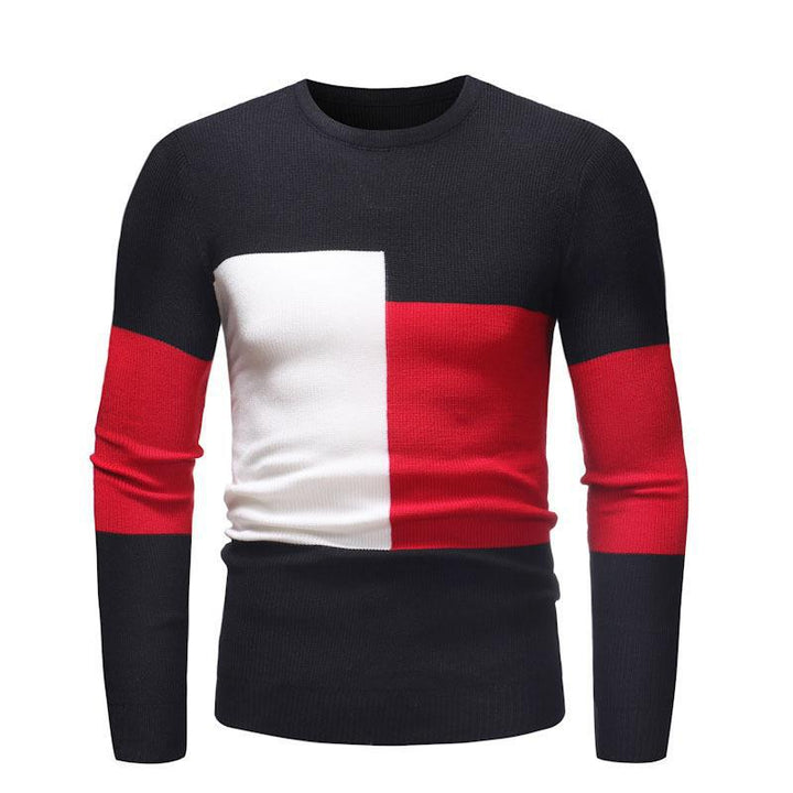 Herren Designer Pullover mit modernem Blockmuster Drune
