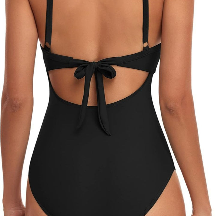 Damen Einteiliger Badeanzug mit modernem Cut-Out und elegantem Wickeldesign Drune