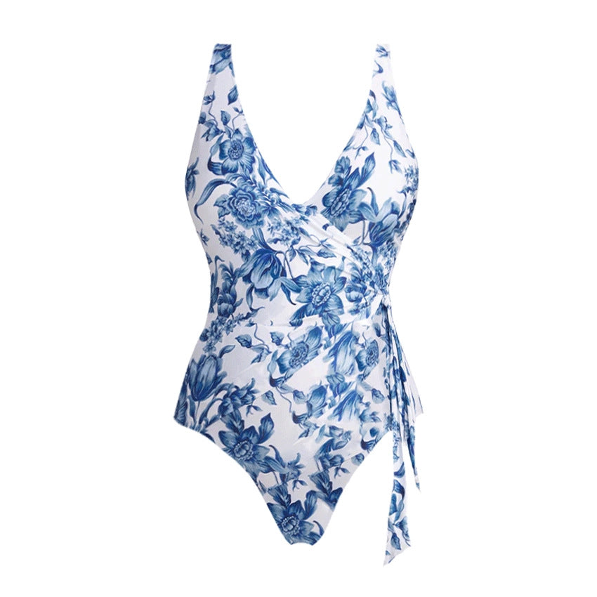 Damen Hoch tailliertes Bikiniset mit floralem Design Drune