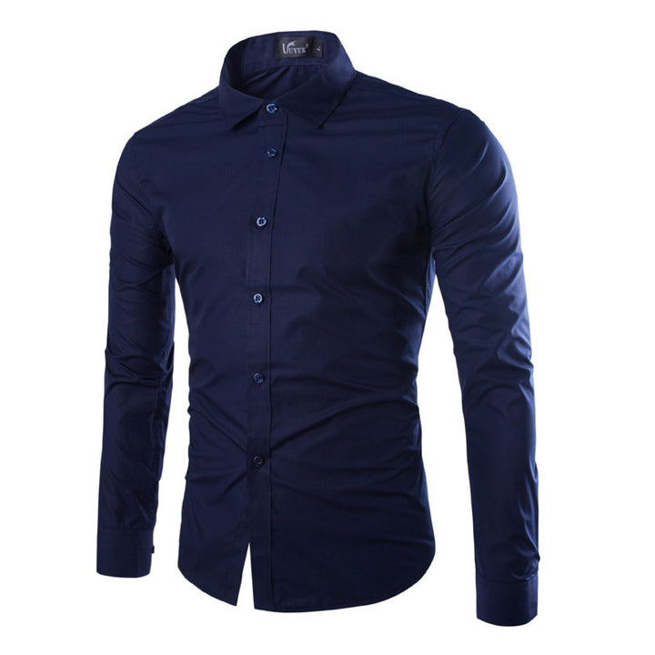 Herren elegante Langarmhemd Drune