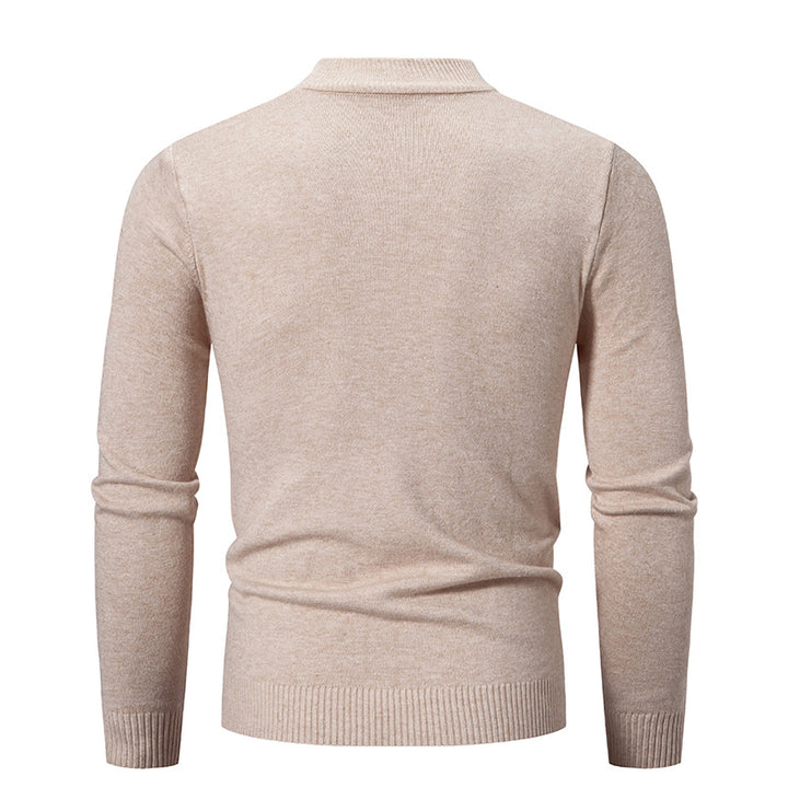 Herren Feinstrickpullover mit hohem Kragen und elastischen Bündchen Drune