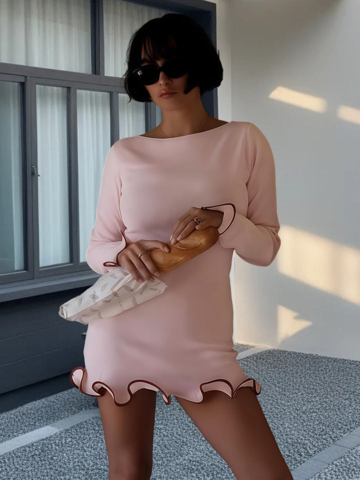 Damen Minikleid mit verspieltem Saum Drune