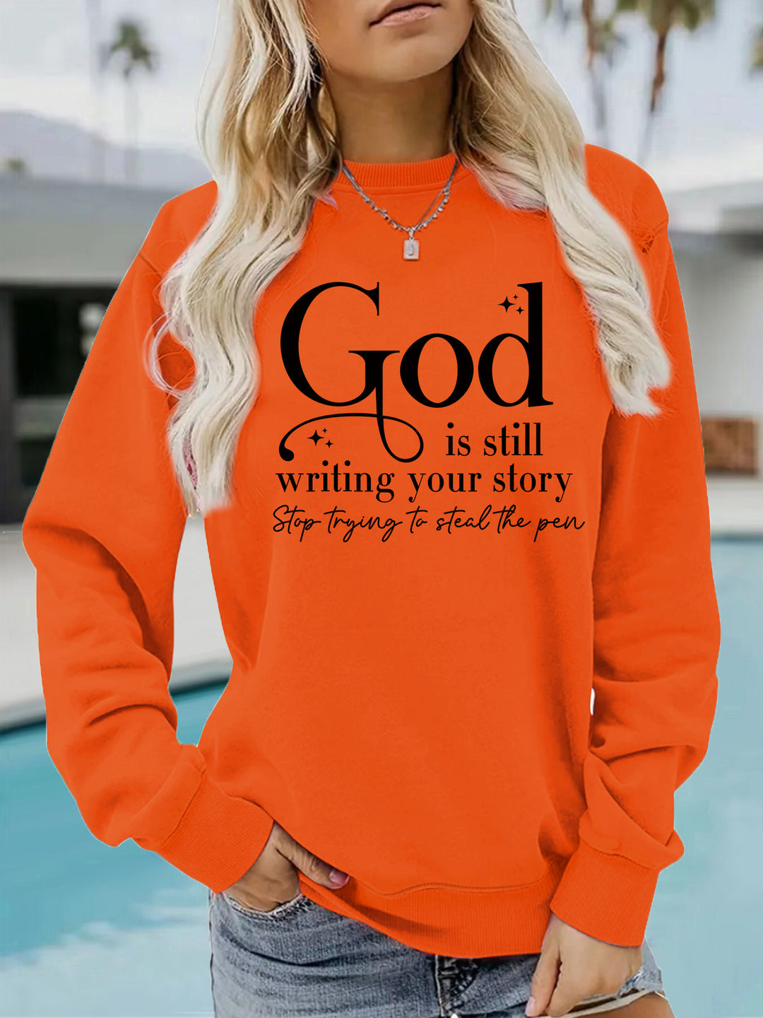 Damen Sweatshirt mit inspirierendem Schriftzug Drune