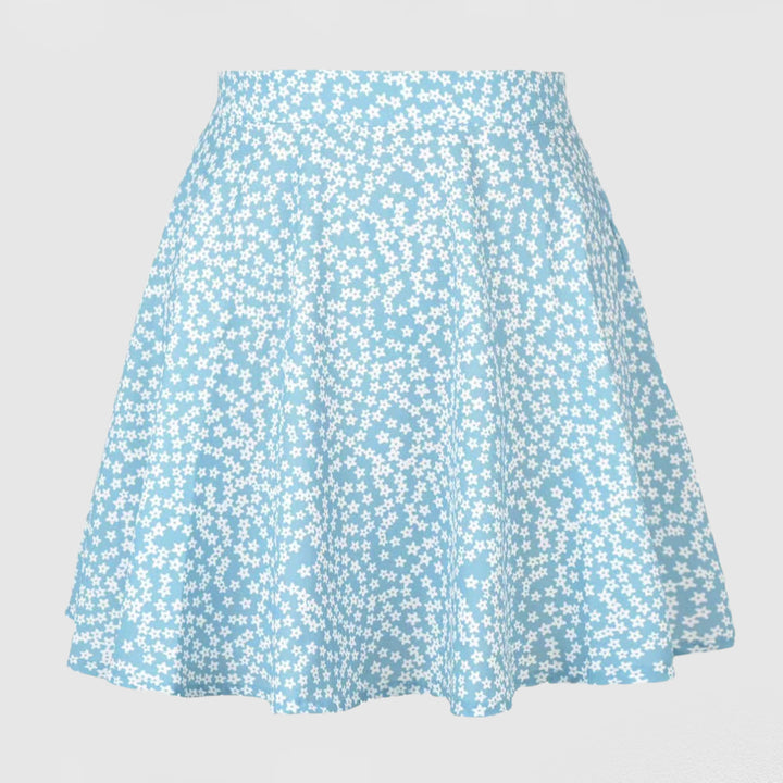 Damen Baumwollrock mit verspieltem Blumenmuster und schwingendem Saum Drune