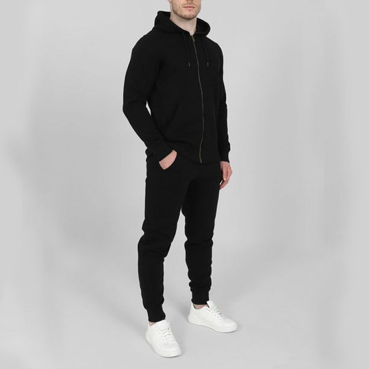 Herren Sportliches Jogginganzug-Set mit praktischen Taschen und hohem Kragen Drune