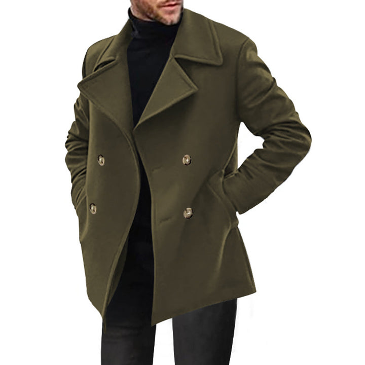 Herren Designer Wollmantel mit doppelter Knopfleiste Drune