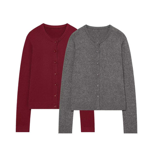 Damen Klassische Strickjacke mit Knopfverschluss Drune