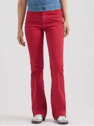 Damen Flared Jeans mit vertikalen Streifen und hohem Bund Drune