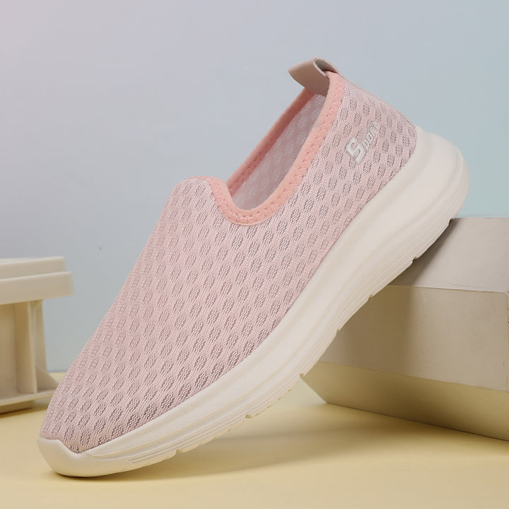 Damen nan ultraleichter Strick-Schlupfschuh mit nahtlosem Obermaterial, gepolsterter Komfortsohle und flexibler Laufsohle Drune