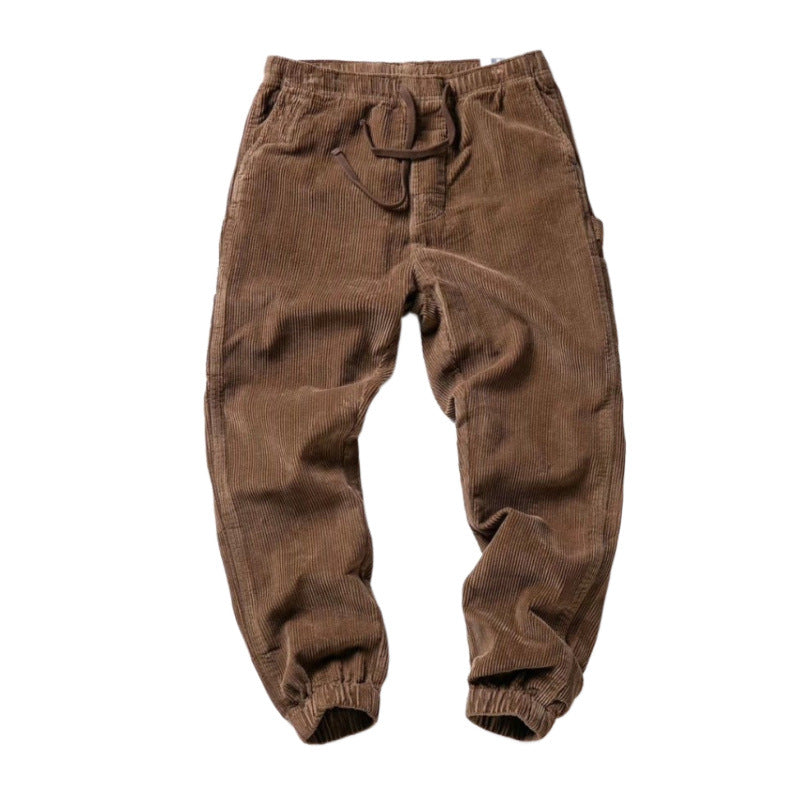 Herren lässige Cord-Hose mit verstellbarem Bund und praktischen Seitentaschen Drune