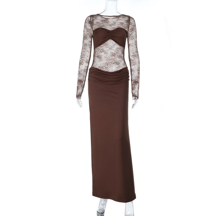 Damen Spitzenkleid mit figurbetontem Schnitt und eleganten Details Drune