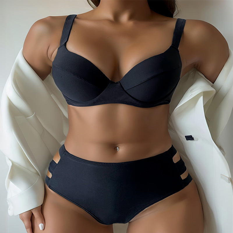 Damen Hochtaillierter Bikini mit elegantem Unterbrustdesign Drune