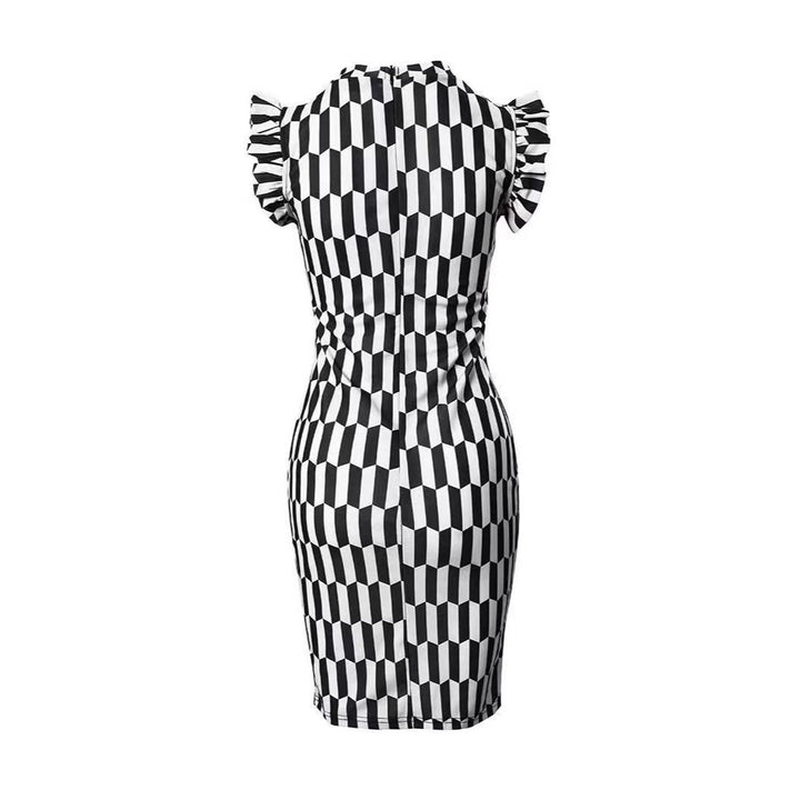 Damen Figurbetontes Kleid mit dekorativen Rüschendetails Drune