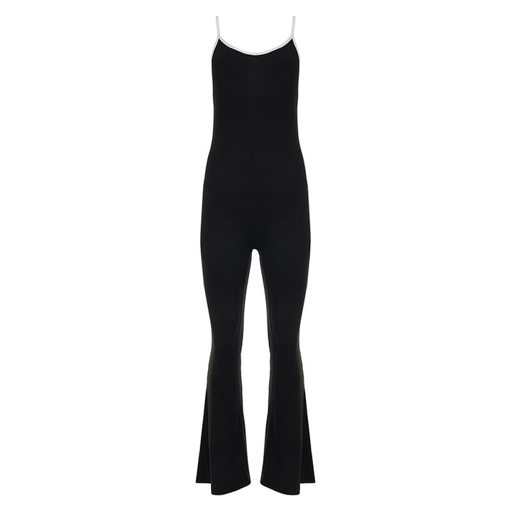 Damen Fluffiger Jumpsuit mit weiten Beinen und raffiniertem Rückenausschnitt Drune