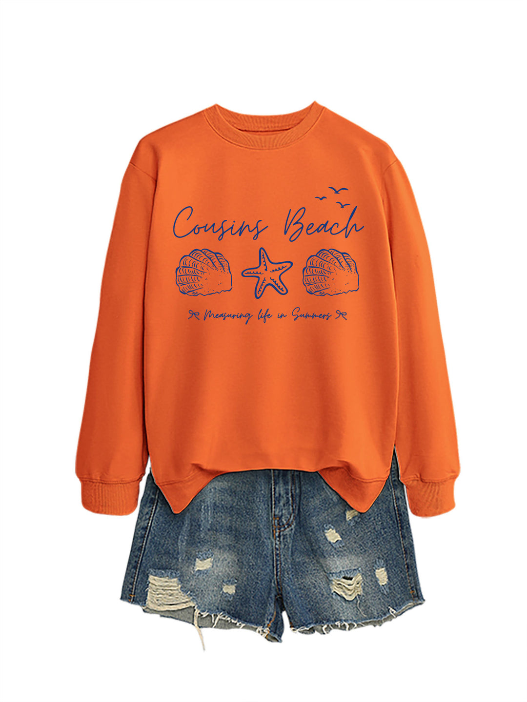Damen Sweatshirt mit maritimem Motiv und bequemen Schnitt Drune