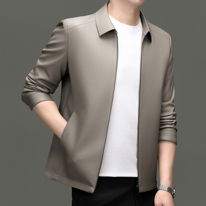 Herren leichte Freizeitjacke aus hochwertigem Kunstleder Drune