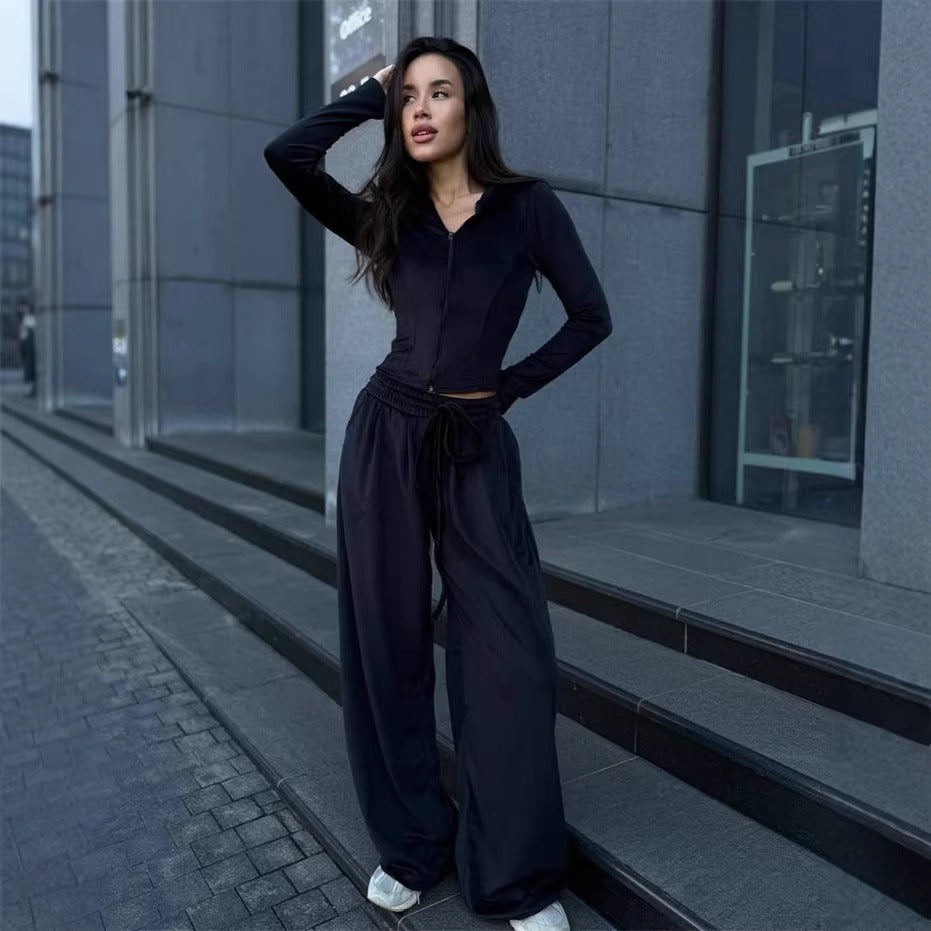 Damen lässiges Freizeit-Set mit Kapuze und weitem Schnitt Drune
