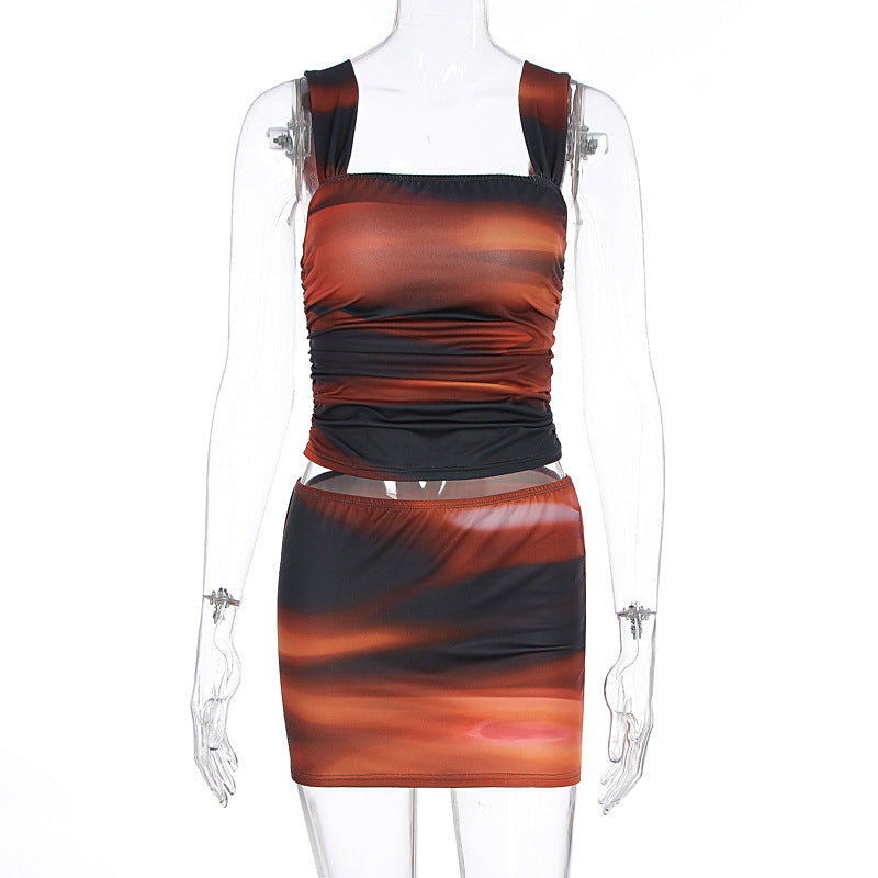 Damen Mini-Kleid mit gerafftem Oberteil und elastischem Bund Drune