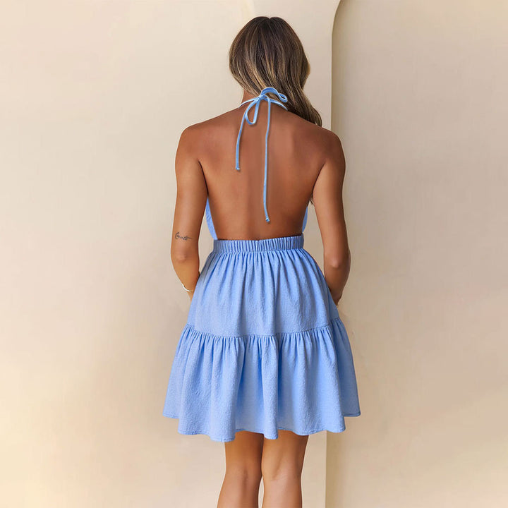 Damen Halterkleid mit verspieltem Rüschensaum Drune