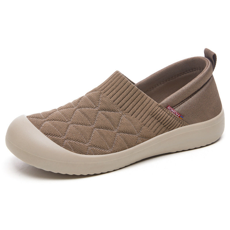 Damen nan atmungsaktiver gestrickter Slip-On Komfort-Halbschuh mit elastischem Schaft und stoßdämpfender EVA-Sohle Drune