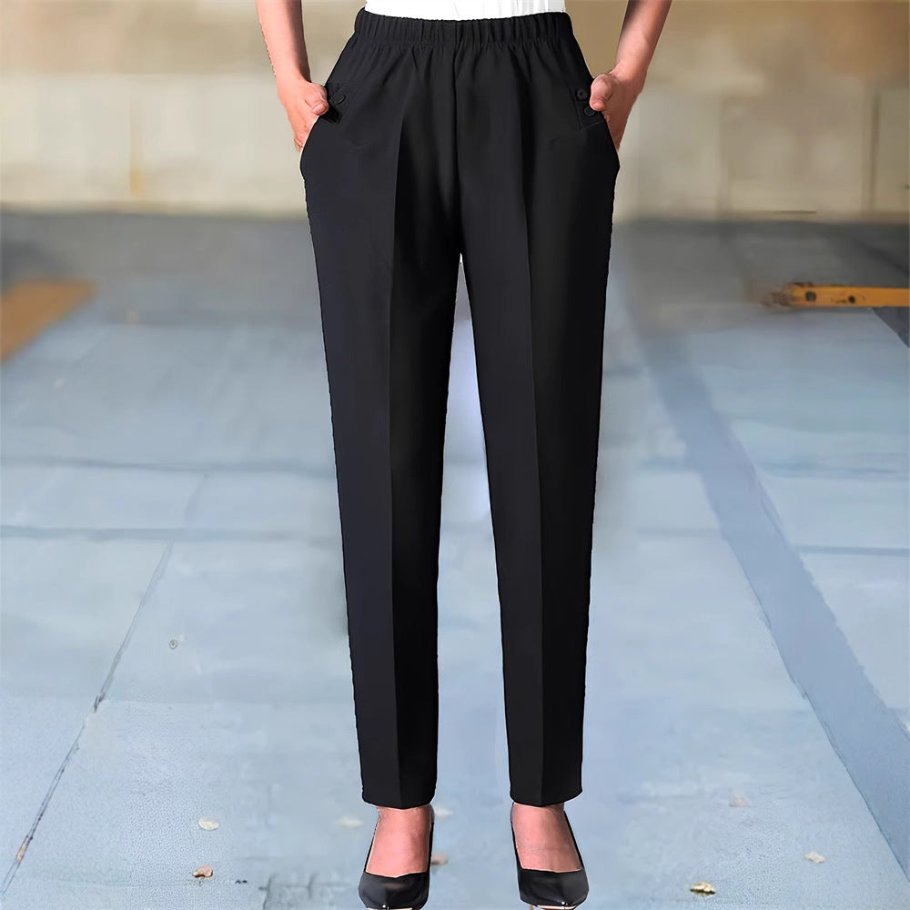 Drune | Elegante Hochtaillierte Hose mit dekorativen Knopfdetails