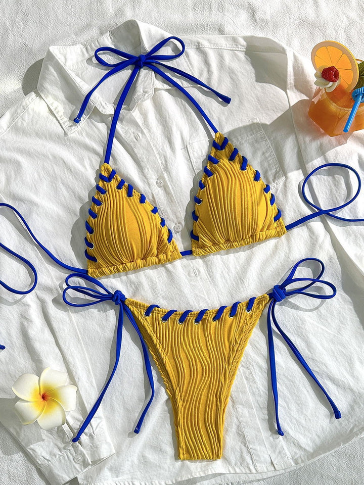 Damen Bikini-Set mit elegantem Rüschendesign und verstellbaren Trägern Drune