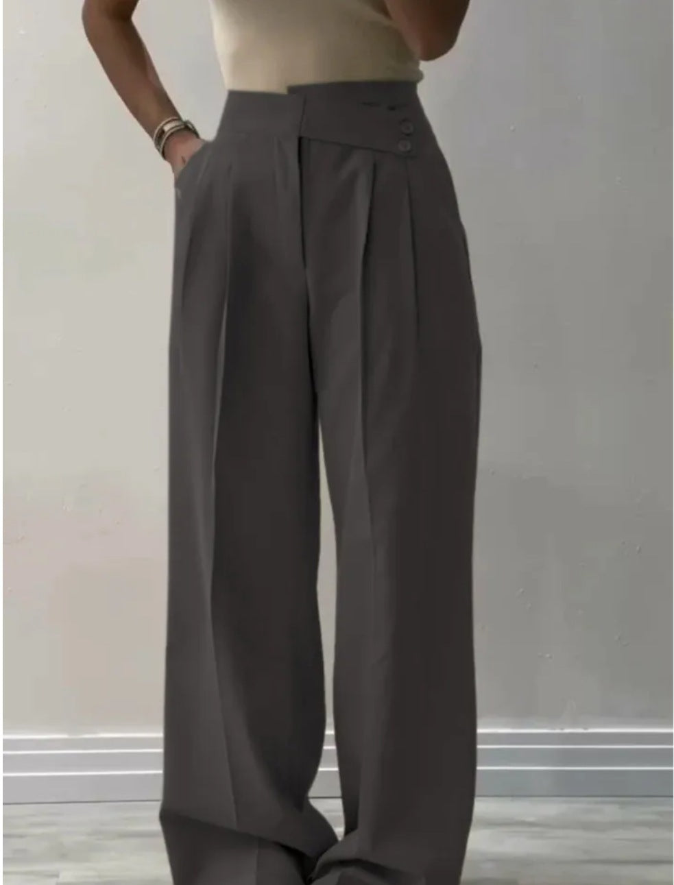 Damen Elegante und weite Bügelfaltenhose Drune