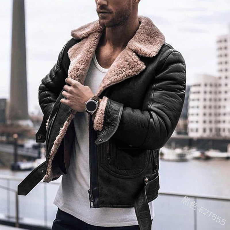 Herren Bikerjacke mit weichem Futter und robustem Reißverschluss Drune