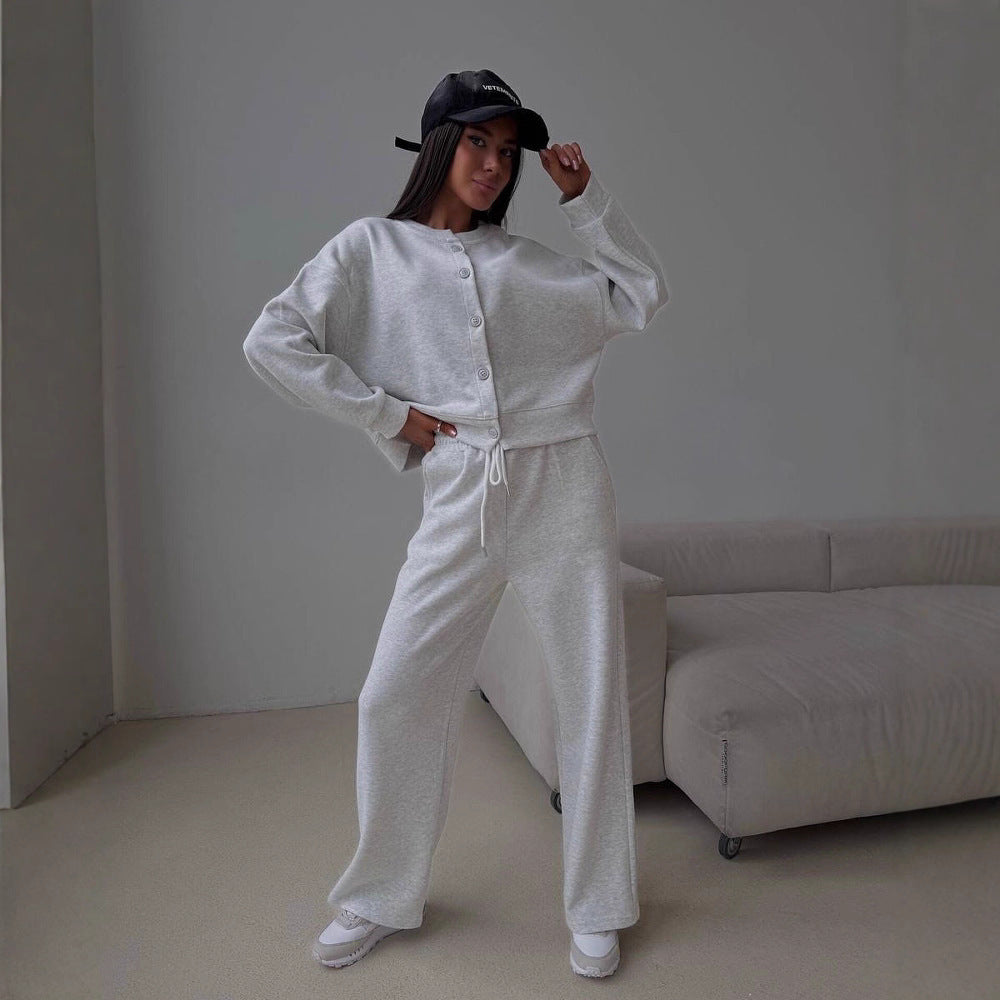Damen bequeme Sweatshirt- und Jogginghose-Kombination Drune