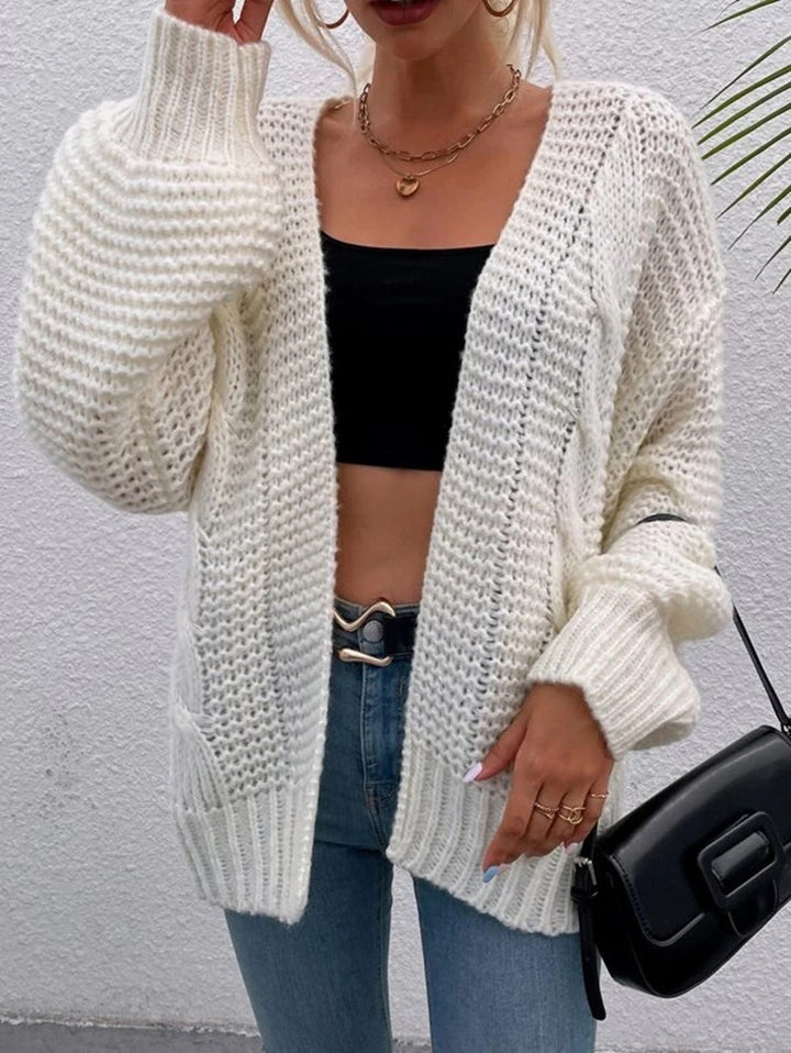 Damen Grobstrickjacke mit lässigem Schnitt und tiefen Taschen Drune