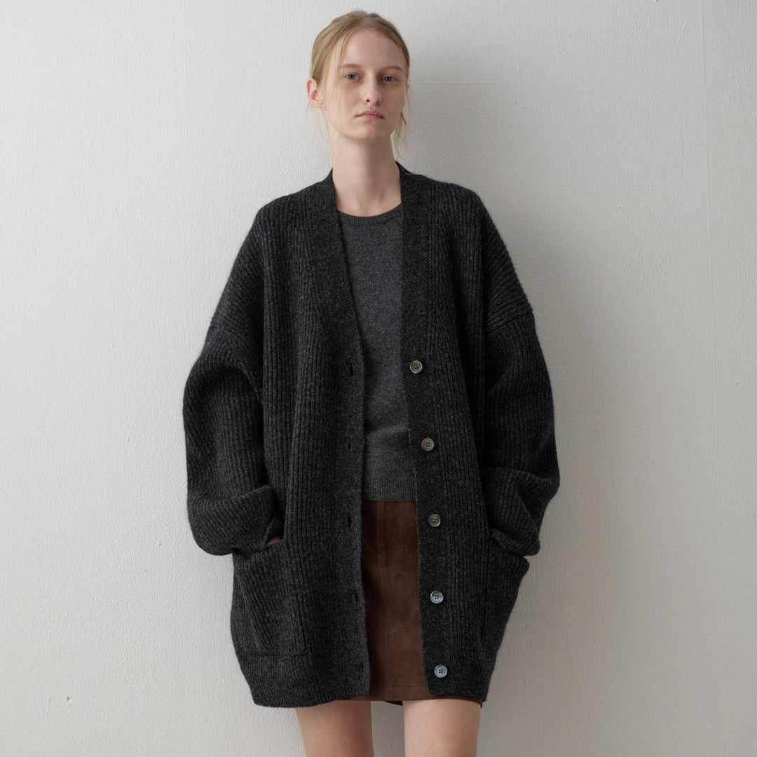 Damen Grobstrickcardigan mit übergroßen Ärmeln Drune