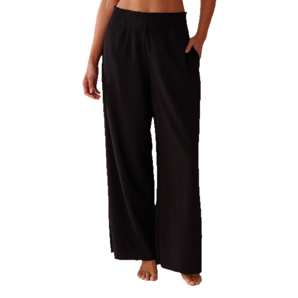 Damen Plisseehose mit elastischem Bund und seitlichen Eingrifftaschen Drune