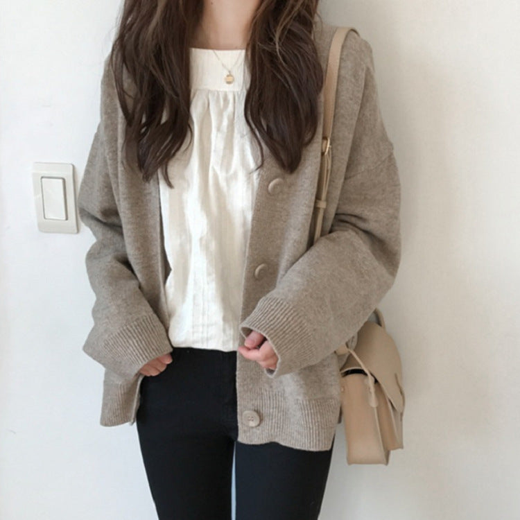 Damen Strickjacke mit weichem Material und überschnittenen Schultern Drune