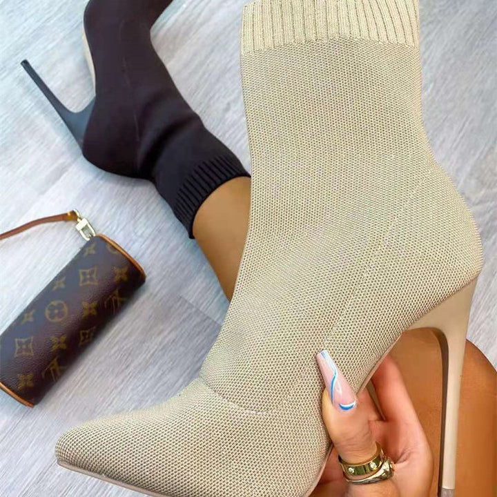 Damen High Heels mit enganliegendem Stricksohlen-Design Drune