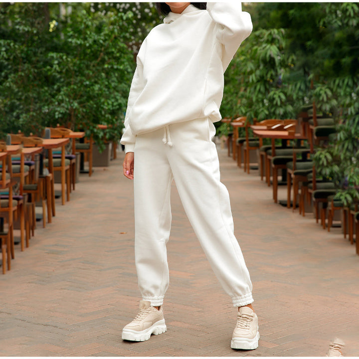 Damen lässiger Jogginganzug mit weichem Material und elastischem Bund Drune