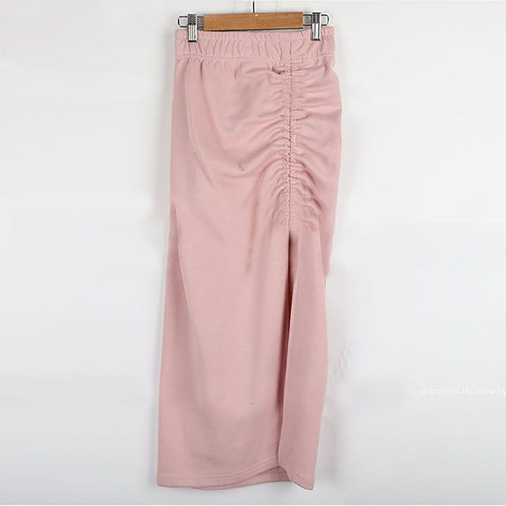 Damen eleganter Midirock mit Raffung Drune