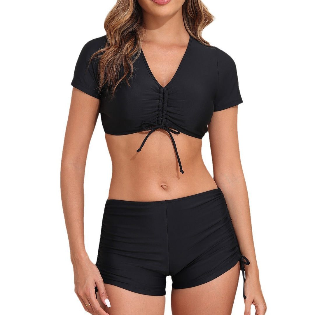 Damen Sportliches Crop-Top und Shorts-Set Drune