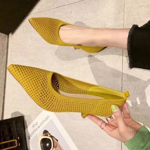 Damen elegante Spitzen-Pumps mit perforiertem Obermaterial Drune