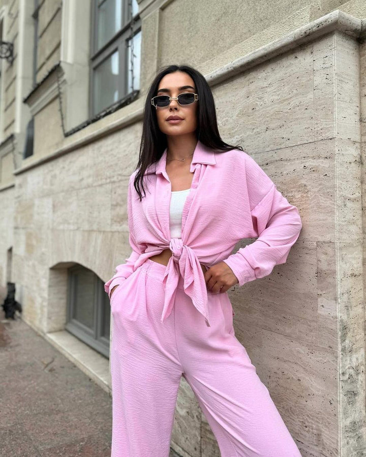 Damen lässiges Zweiteiliges Set aus atmungsaktivem Material Drune